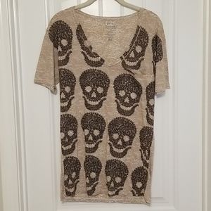 Skull V Neck TShirt